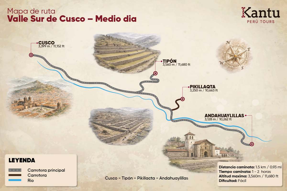 Tour Valle Sur Cusco: Tipón, Pikillaqta y Andahuaylillas