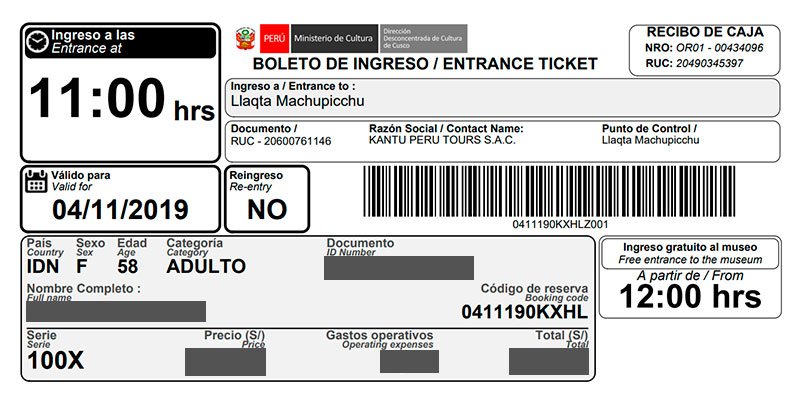 Boleto MachuPicchu