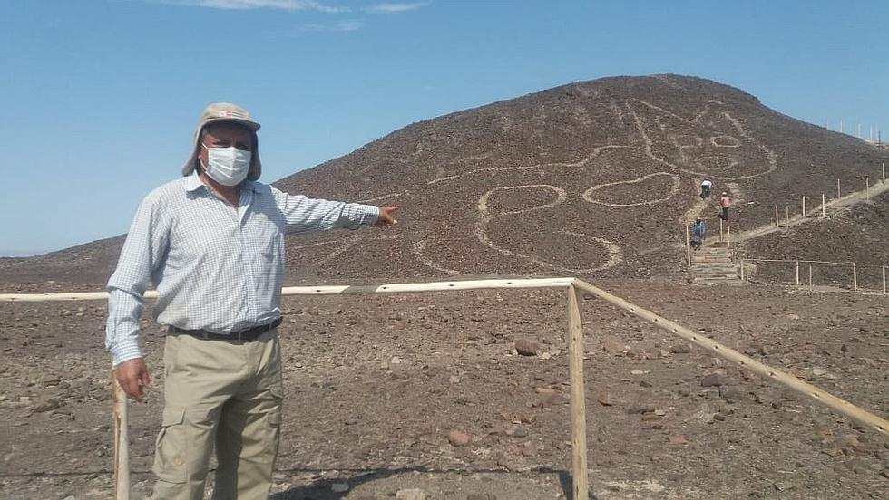 Descubrimiento del geoglifo felino.
