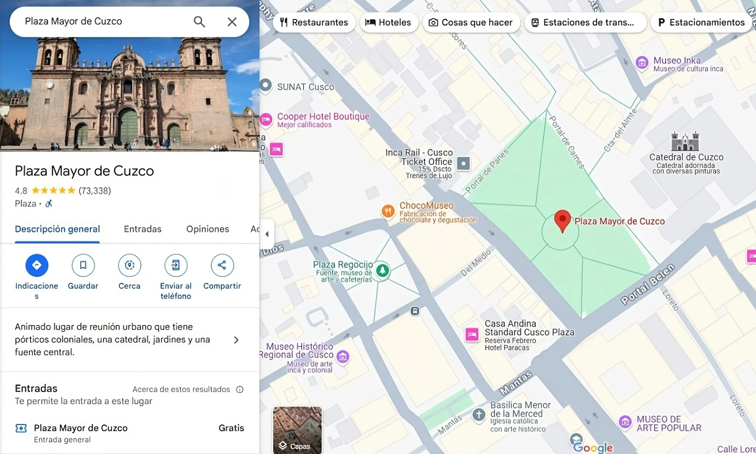 Aplicaciones para viajeros en Cusco-Google Maps