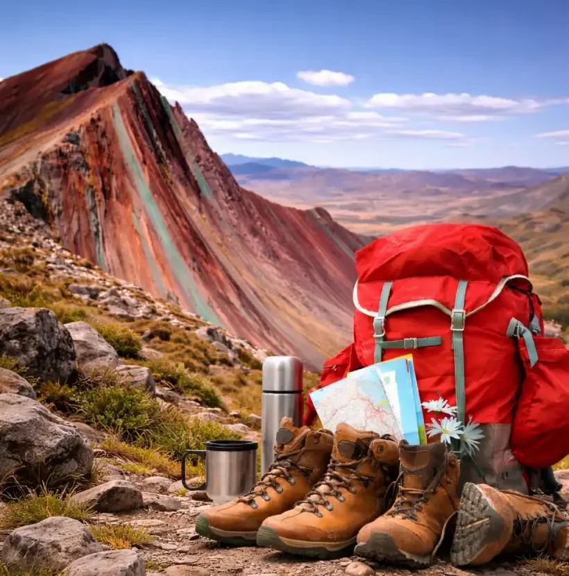 High mountain equipment for Vinicunca or Pallay Punchu